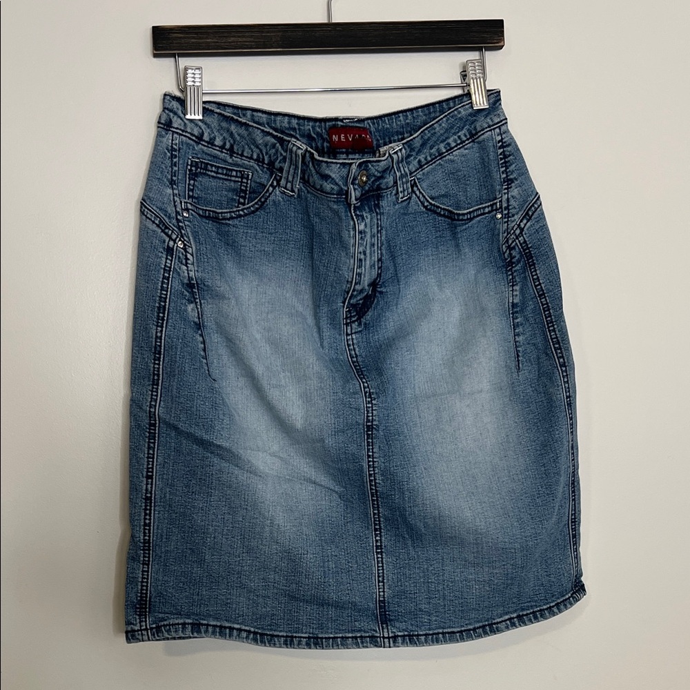 Women's Denim Pencil Skirt - Blue